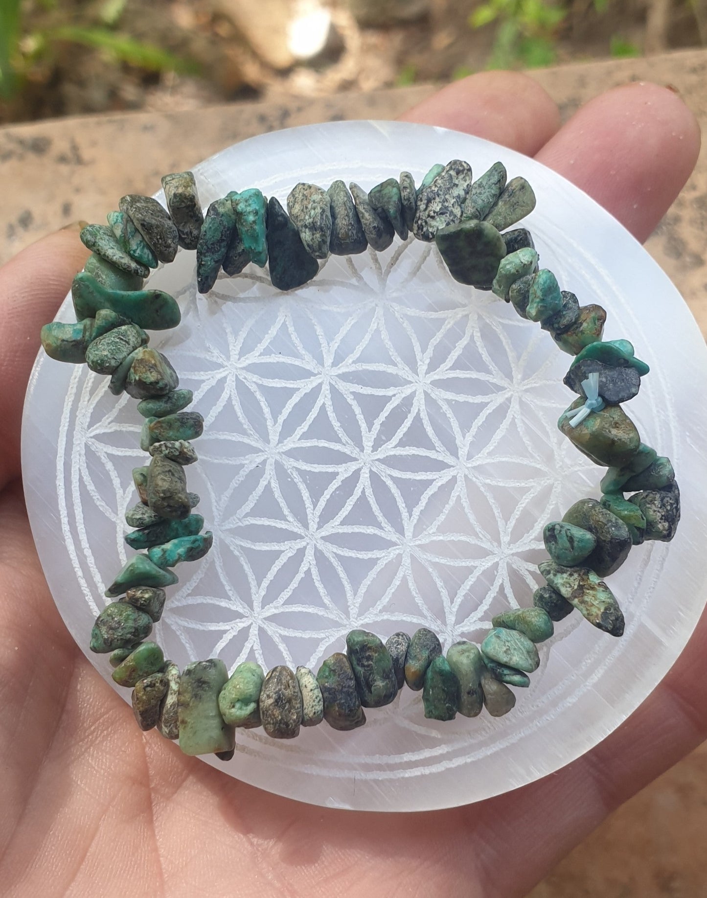 Bracelet baroque turquoise d'Afrique