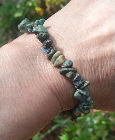 Bracelet baroque turquoise d'Afrique