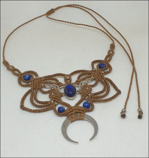 Collier connecteur lapis lazuli