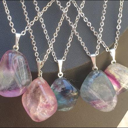 Pendentif fluorite multicolore