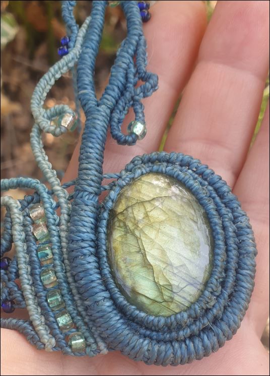 Collier labradorite verte